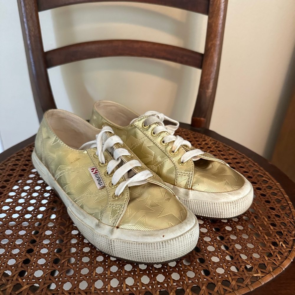 Superga Beige Leather Sneakers - Picture 2 of 11
